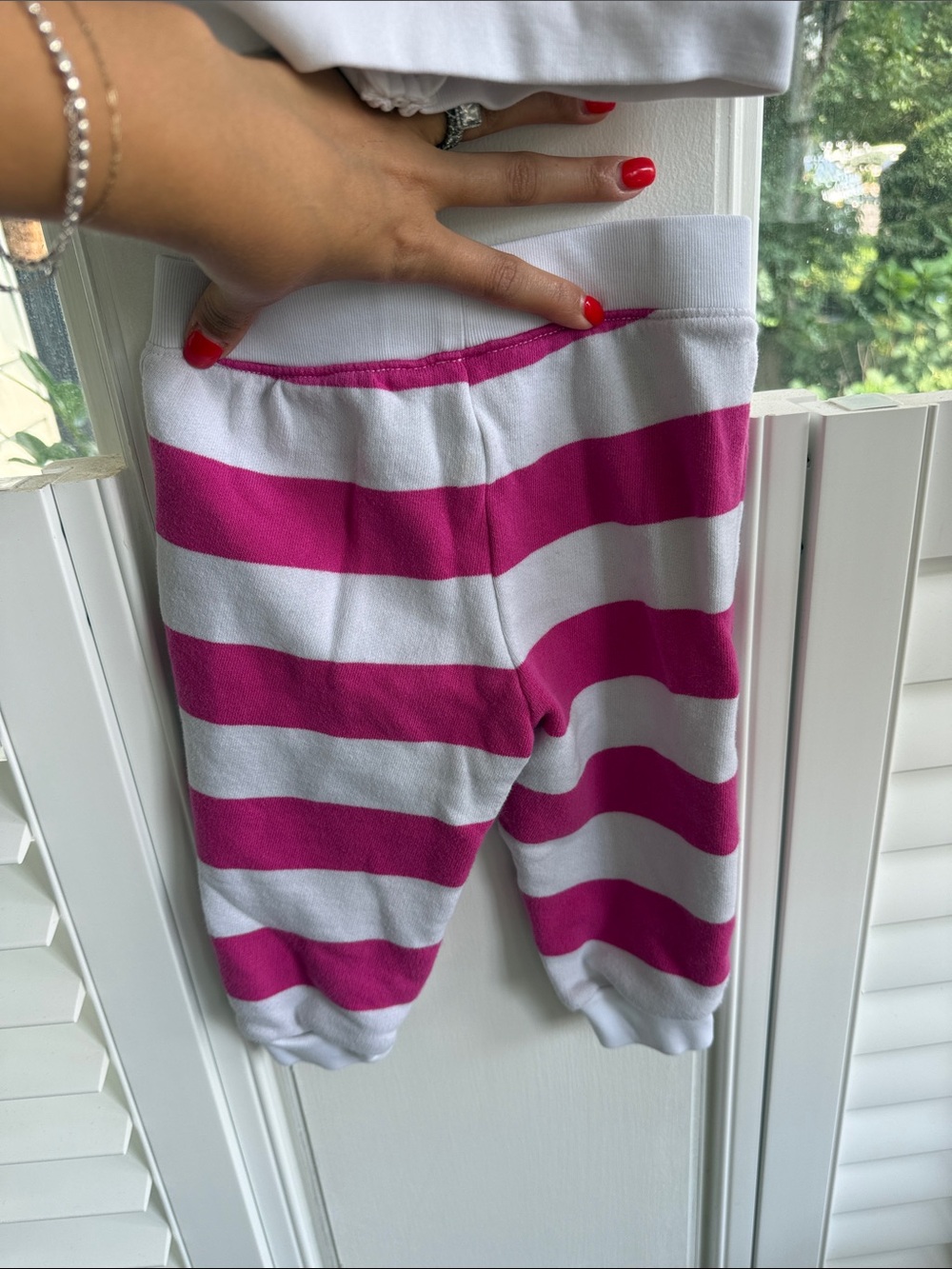 Ralph Lauren Hot Pink & White Striped Hoodie and Joggers Set 18M - Picture 6 of 6